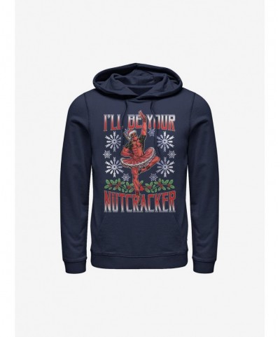 Low Price Marvel Deadpool Nutcracker Christmas Hoodie $17.96 Hoodies