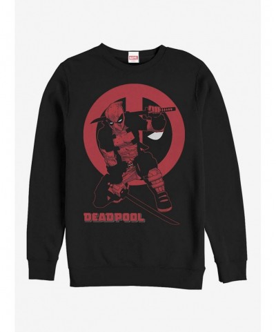 Limited Time Special Marvel Deadpool Katana Sword Pose Girls Sweatshirt $16.61 Sweatshirts