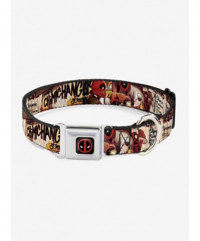 Trendy Marvel Deadpool Dynamite Chimichanga Seatbelt Buckle Pet Collar $8.22 Pet Collars