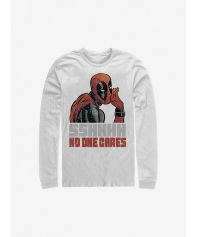 Big Sale Marvel Deadpool No One Cares Long-Sleeve T-Shirt $11.19 T-Shirts