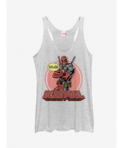 Huge Discount Marvel Deadpool Whatever Girls Tank $12.95 Tanks